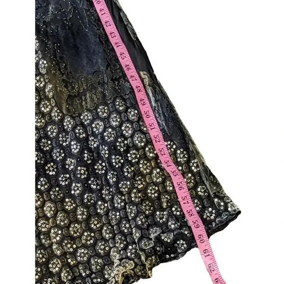 Iridescent Gray Velvet Hand Beaded Lux Evening Gown - Picture 4 of 16